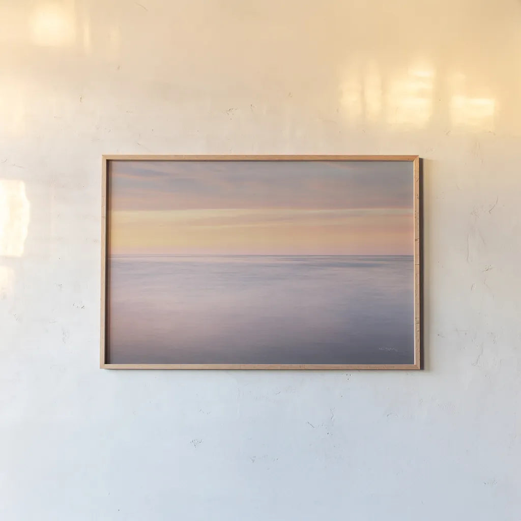 Lake Superior Clouds I by Alan Majchrowicz. shown as a paper print in a natural frame. Available as a archival giclee rolled canvas, fine art paper, or poster print. SKU 50384i.