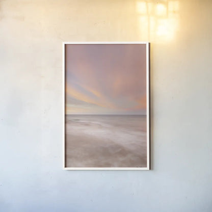 Lake Superior Clouds IV by Alan Majchrowicz. shown as a paper print in a white frame. Available as a archival giclee rolled canvas, fine art paper, or poster print. SKU 50387h.