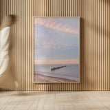 Lake Superior Old Pier I by Alan Majchrowicz. shown as over sized large wall art. Available as an archival giclee rolled canvas, fine art paper, or poster print. SKU 50403h.