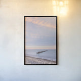 Lake Superior Old Pier I by Alan Majchrowicz. shown as a paper print in a black flame. Available as a archival giclee rolled canvas, fine art paper, or poster print. SKU 50403h.