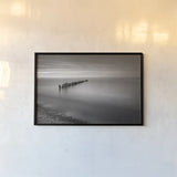 Lake Superior Old Pier V by Alan Majchrowicz. shown as a paper print in a black flame. Available as a archival giclee rolled canvas, fine art paper, or poster print. SKU 50407i.