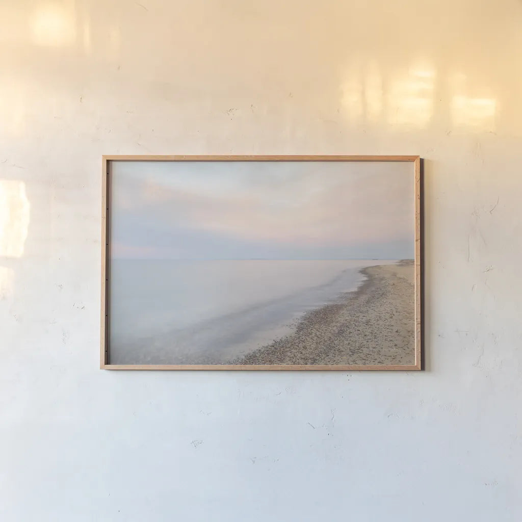 Lake Superior Shoreline I by Alan Majchrowicz. shown as a paper print in a natural frame. Available as a archival giclee rolled canvas, fine art paper, or poster print. SKU 51682i.