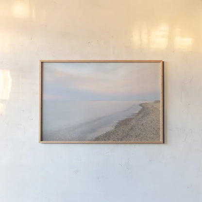 Lake Superior Shoreline I by Alan Majchrowicz. shown as a paper print in a natural frame. Available as a archival giclee rolled canvas, fine art paper, or poster print. SKU 51682i.