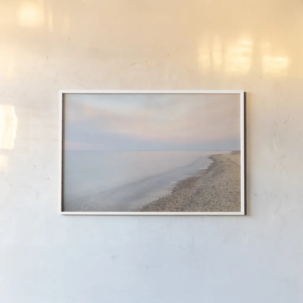 Lake Superior Shoreline I by Alan Majchrowicz. shown as a paper print in a white frame. Available as a archival giclee rolled canvas, fine art paper, or poster print. SKU 51682i.
