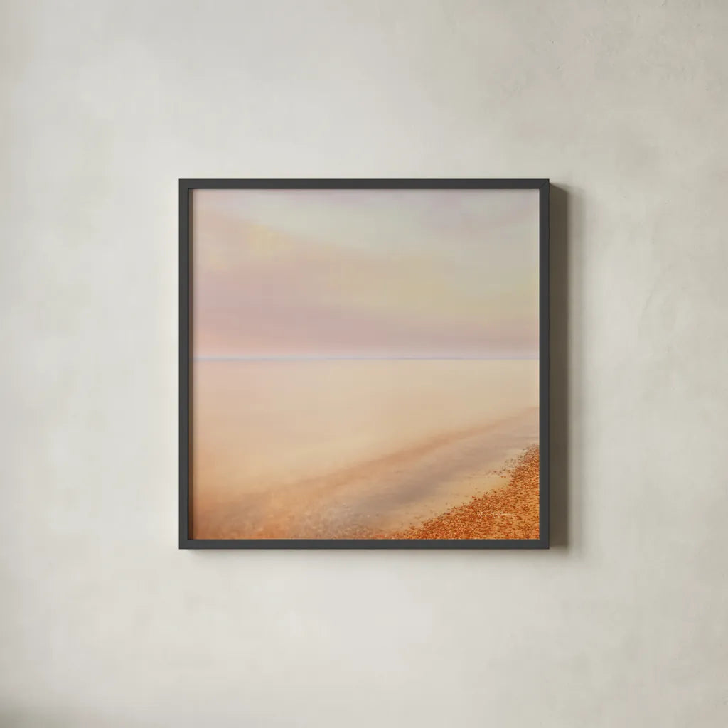 Lake Superior Shoreline I Retro Crop by Alan Majchrowicz. Shown in a sleek black glass frame for a contemporary gallery look. Available as an archival giclee rolled canvas, fine art paper, or poster print. SKU 69188a.