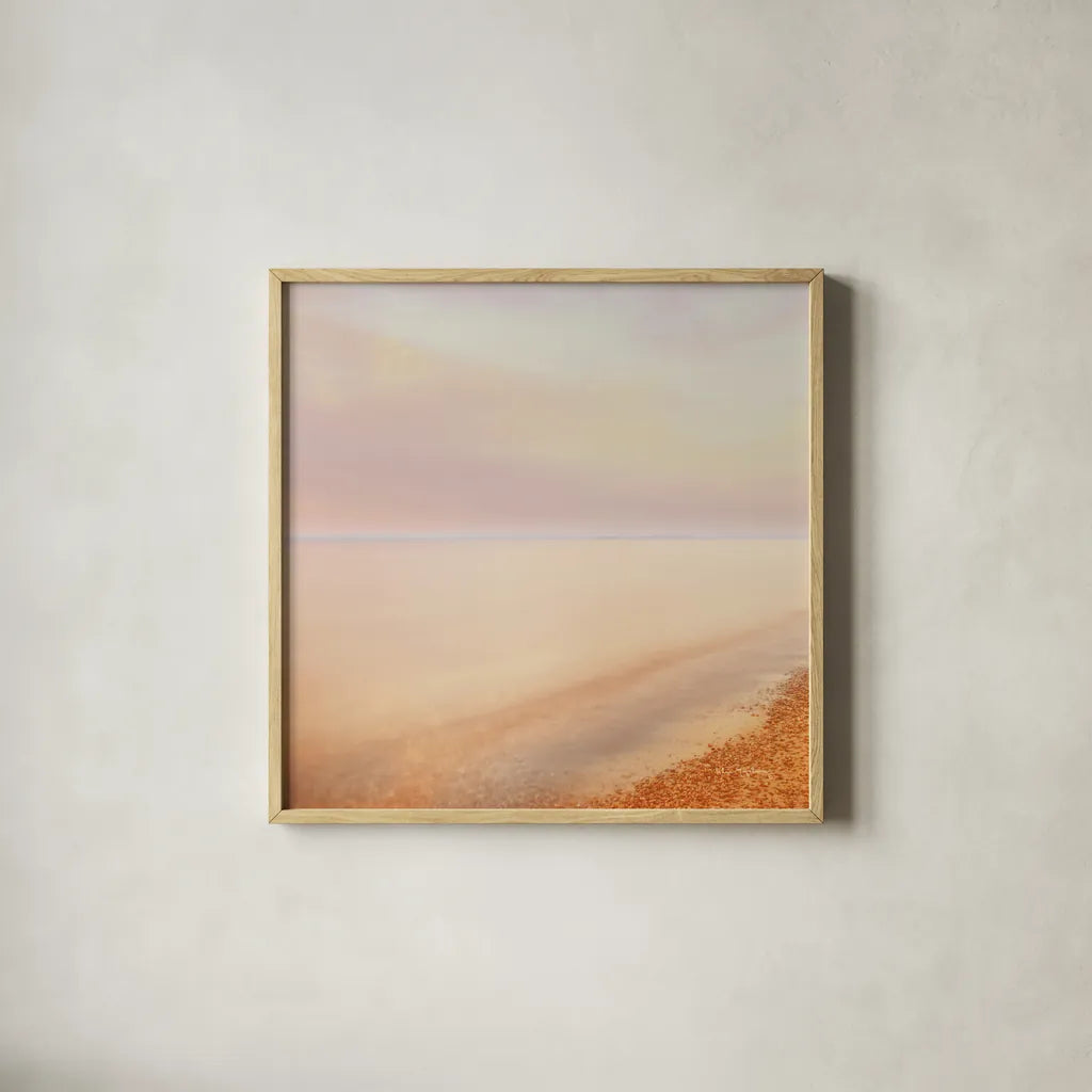 Lake Superior Shoreline I Retro Crop by Alan Majchrowicz. Shown in a natural wood glass frame for a timeless modern aesthetic. Available as an archival giclee rolled canvas, fine art paper, or poster print. SKU 69188a.