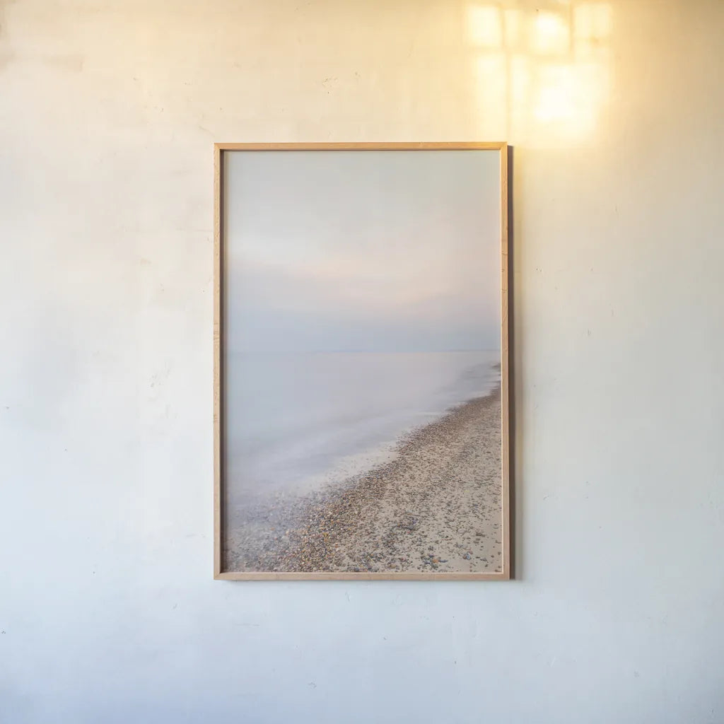 Lake Superior Shoreline II by Alan Majchrowicz. shown as a paper print in a natural frame. Available as a archival giclee rolled canvas, fine art paper, or poster print. SKU 51683h.