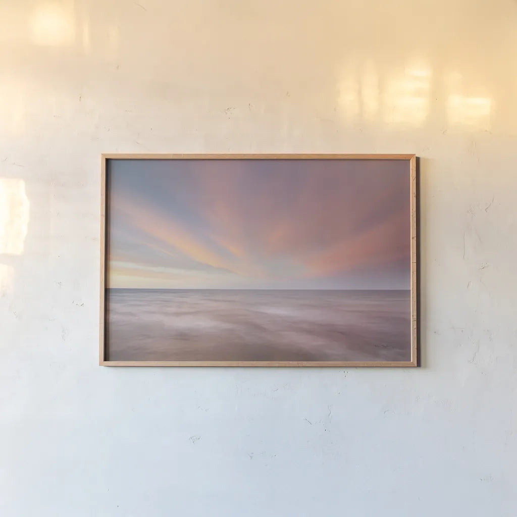 Lake Superior Sky II by Alan Majchrowicz. shown as a paper print in a natural frame. Available as a archival giclee rolled canvas, fine art paper, or poster print. SKU 62888i.