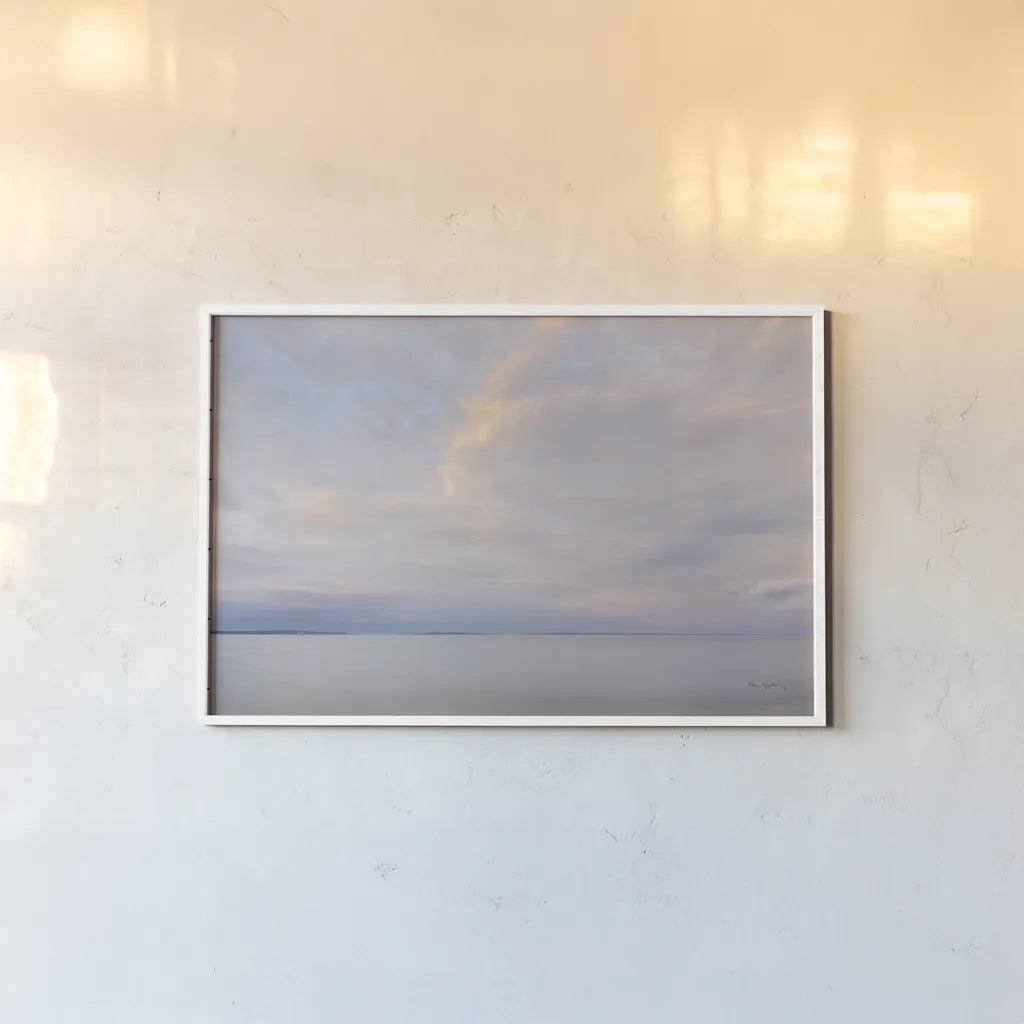 Lake Superior Sky VI by Alan Majchrowicz. shown as a paper print in a white frame. Available as a archival giclee rolled canvas, fine art paper, or poster print. SKU 62892i.