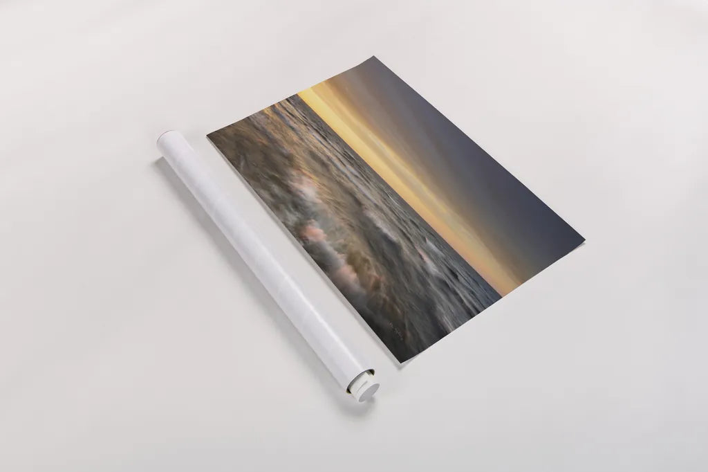 Lake Superior Waves by Alan Majchrowicz. shown as a rolled paper print. Available as archival giclee rolled canvas, fine art paper, or poster print. SKU 50408i.