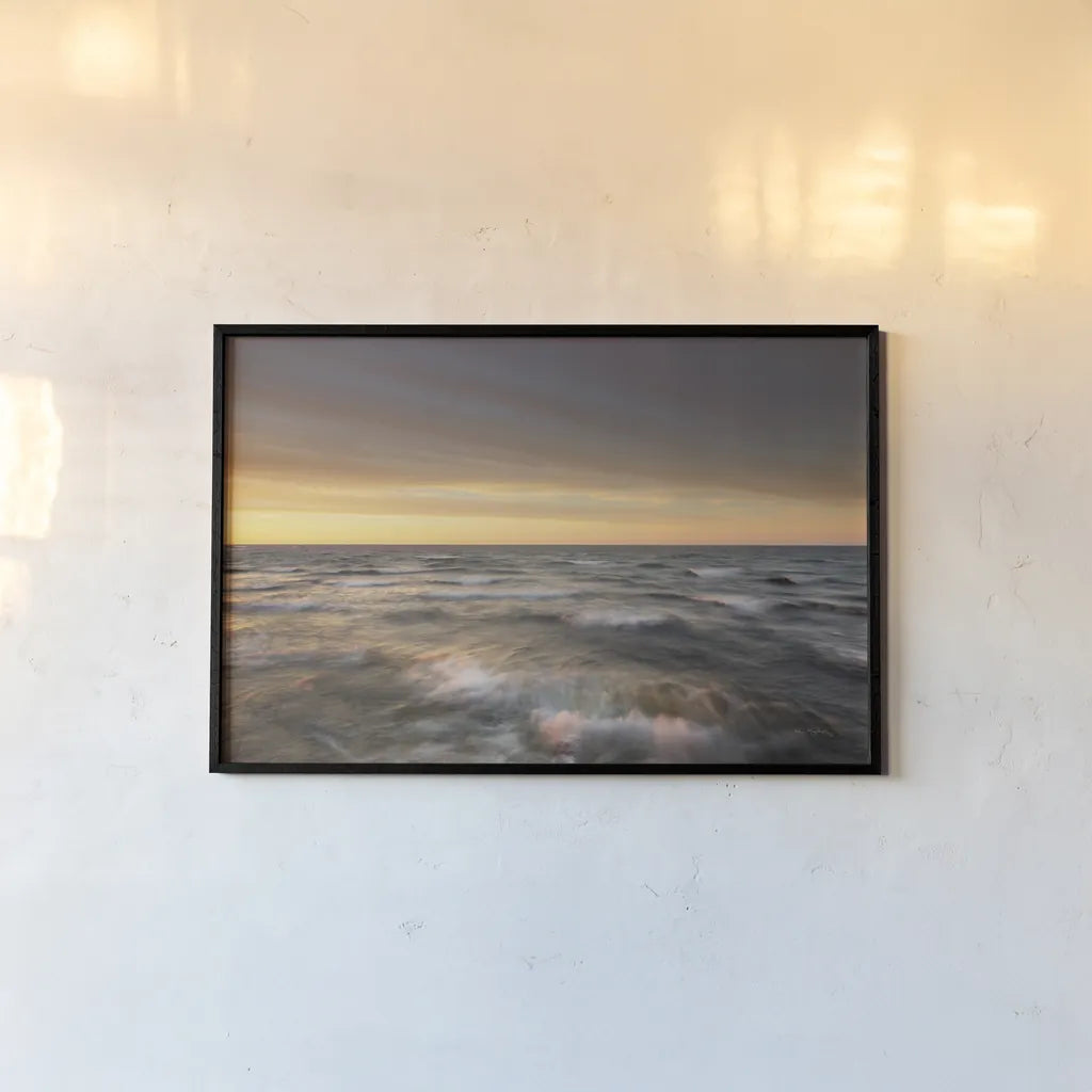 Lake Superior Waves by Alan Majchrowicz. shown as a paper print in a black flame. Available as a archival giclee rolled canvas, fine art paper, or poster print. SKU 50408i.
