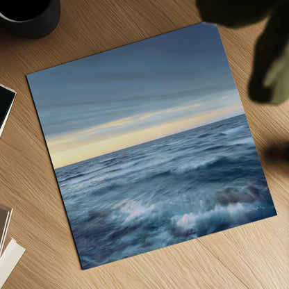 Lake Superior Waves Navy Crop by Alan Majchrowicz. Shown as a detailed flat fine art print, highlighting archival giclee quality. Available as an archival giclee rolled canvas, fine art paper, or poster print. SKU 69191a.