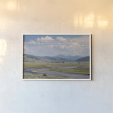 Lamar Valley Bison by Alan Majchrowicz. shown as a paper print in a white frame. Available as a archival giclee rolled canvas, fine art paper, or poster print. SKU 80847i.
