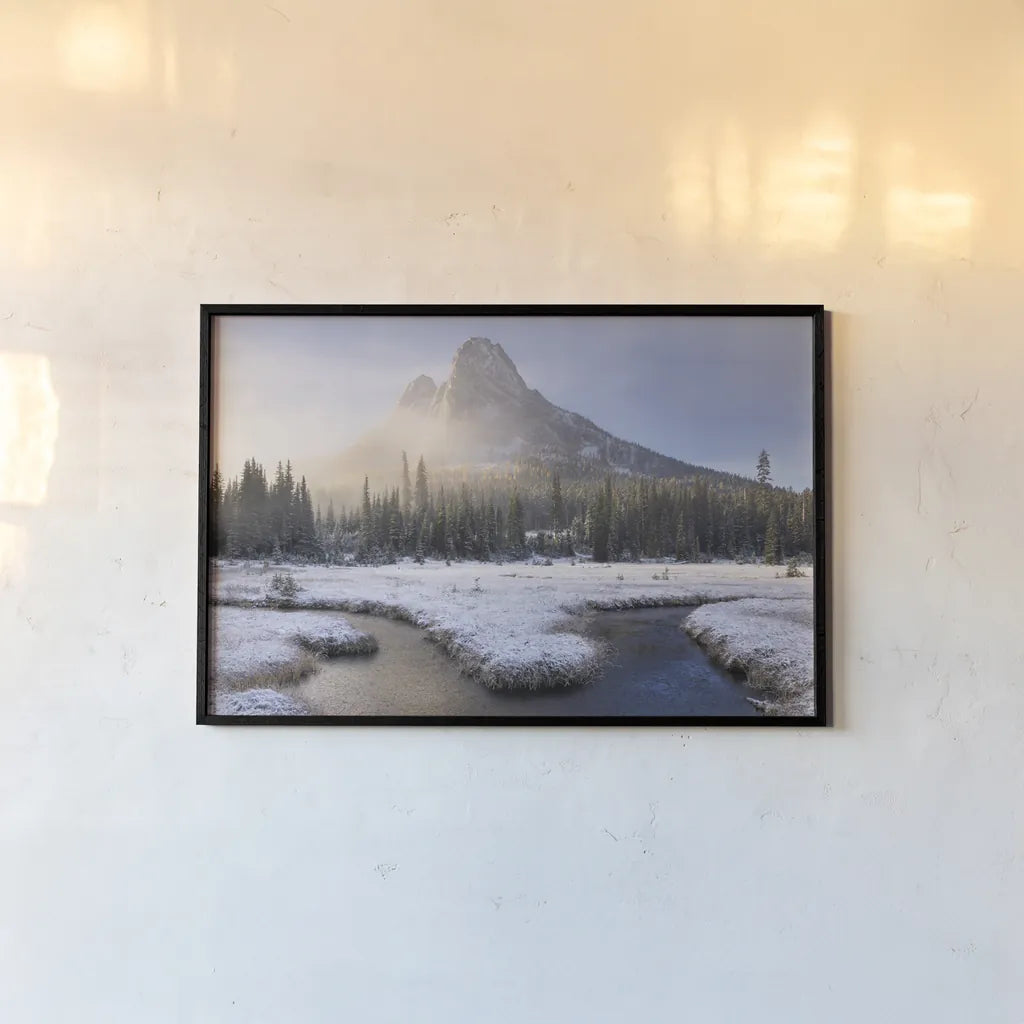 Liberty Bell Mountain I by Alan Majchrowicz. shown as a paper print in a black flame. Available as a archival giclee rolled canvas, fine art paper, or poster print. SKU 50389i.