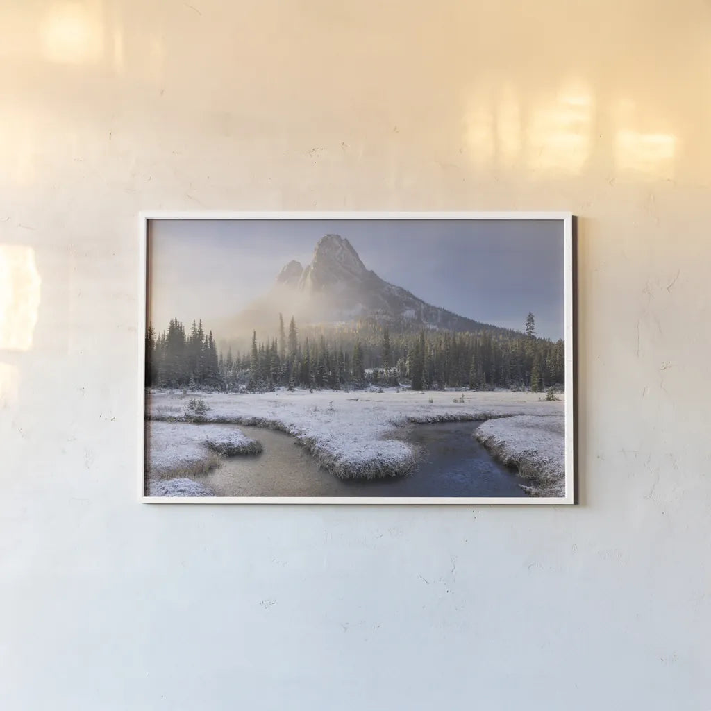 Liberty Bell Mountain I by Alan Majchrowicz. shown as a paper print in a white frame. Available as a archival giclee rolled canvas, fine art paper, or poster print. SKU 50389i.