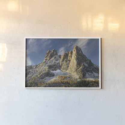 Liberty Bell Mountain II by Alan Majchrowicz. shown as a paper print in a white frame. Available as a archival giclee rolled canvas, fine art paper, or poster print. SKU 50390i.