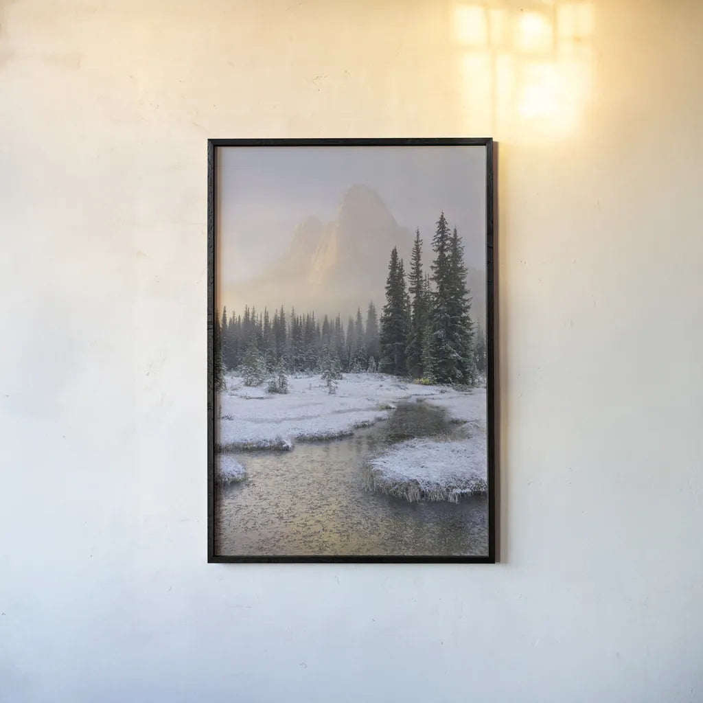 Liberty Bell Mountain III by Alan Majchrowicz. shown as a paper print in a black flame. Available as a archival giclee rolled canvas, fine art paper, or poster print. SKU 50391h.