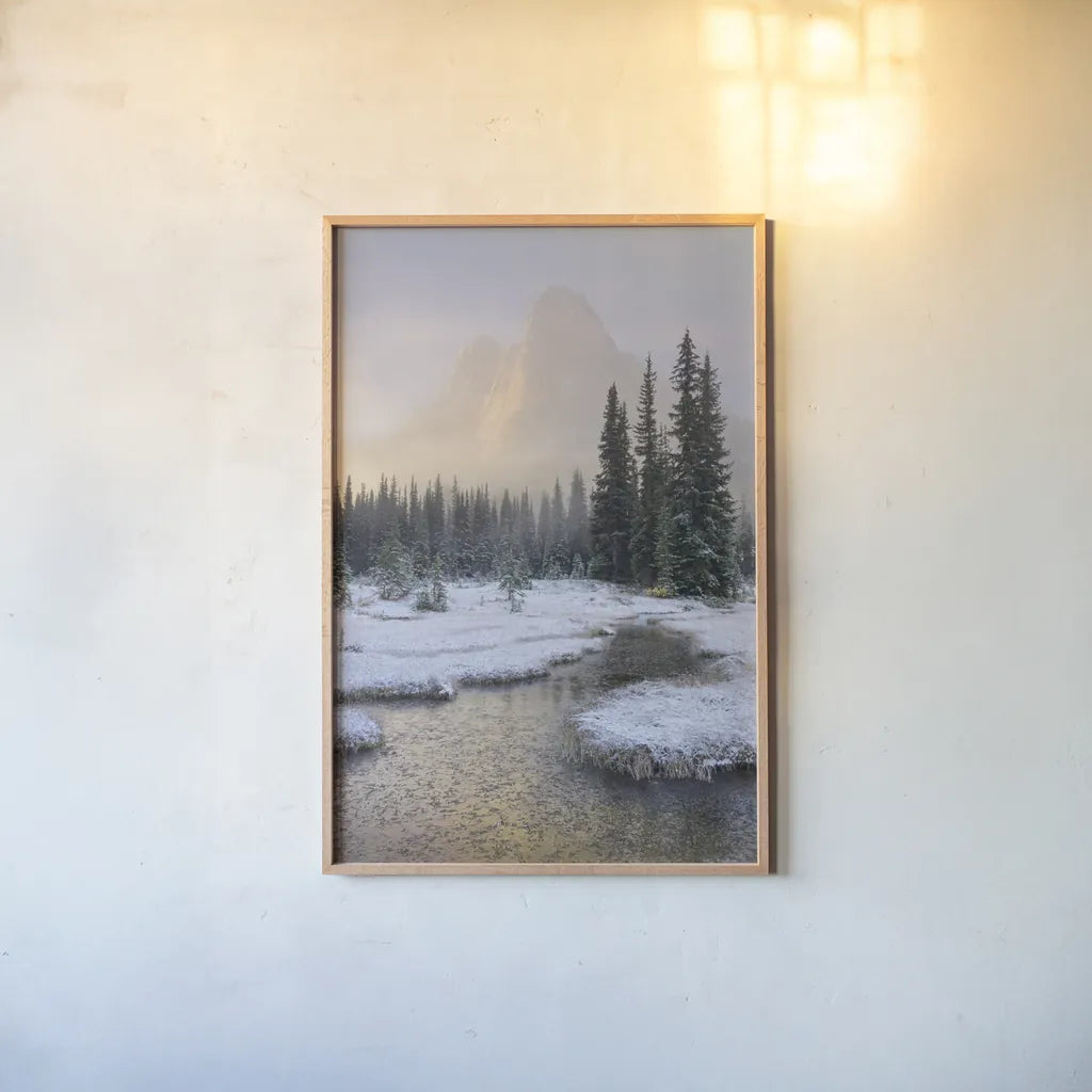 Liberty Bell Mountain III by Alan Majchrowicz. shown as a paper print in a natural frame. Available as a archival giclee rolled canvas, fine art paper, or poster print. SKU 50391h.