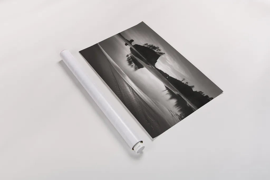 Little James Island Reflection by Alan Majchrowicz. shown as a rolled paper print. Available as archival giclee rolled canvas, fine art paper, or poster print. SKU 64545i.