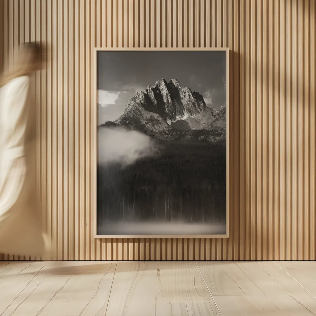 Little Redfish Lake Mist I by Alan Majchrowicz. shown as over sized large wall art. Available as an archival giclee rolled canvas, fine art paper, or poster print. SKU 64551h.