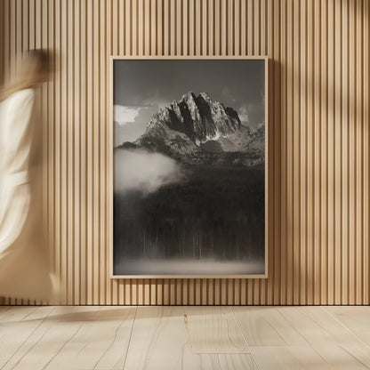 Little Redfish Lake Mist I by Alan Majchrowicz. shown as over sized large wall art. Available as an archival giclee rolled canvas, fine art paper, or poster print. SKU 64551h.