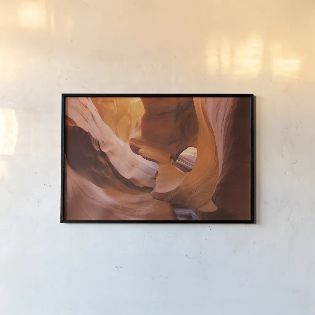 Lower Antelope Canyon II by Alan Majchrowicz. shown as a paper print in a black flame. Available as a archival giclee rolled canvas, fine art paper, or poster print. SKU 53271i.