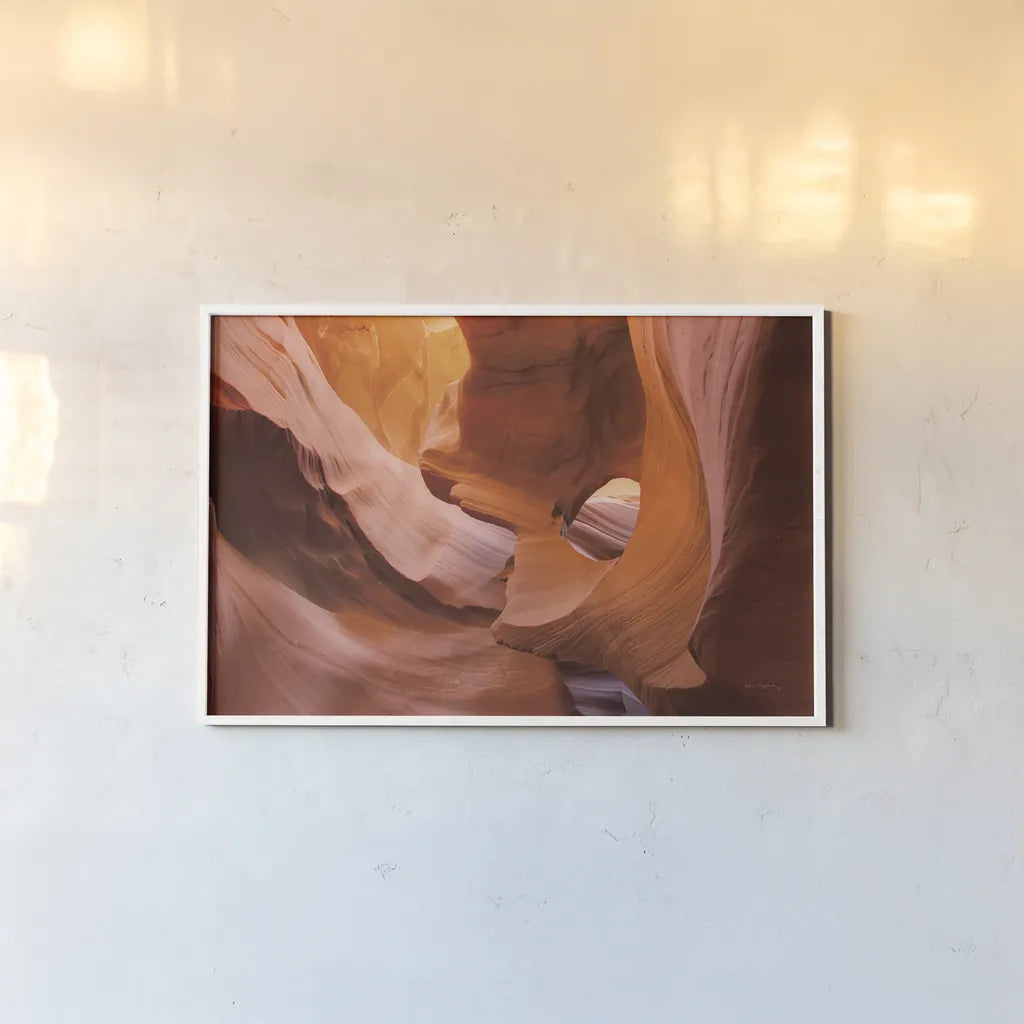 Lower Antelope Canyon II by Alan Majchrowicz. shown as a paper print in a white frame. Available as a archival giclee rolled canvas, fine art paper, or poster print. SKU 53271i.