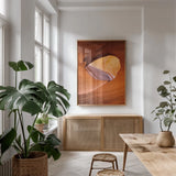 Lower Antelope Canyon III by Alan Majchrowicz. shown as a print in a natural wood frame in a dining room. Available as a archival giclee rolled canvas, fine art paper, or poster print. SKU 53272h.