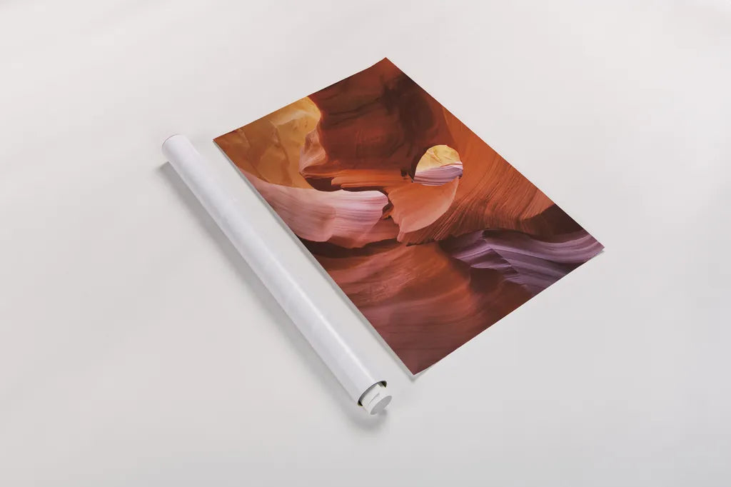 Lower Antelope Canyon IV by Alan Majchrowicz. shown as a rolled paper print. Available as archival giclee rolled canvas, fine art paper, or poster print. SKU 53273h.