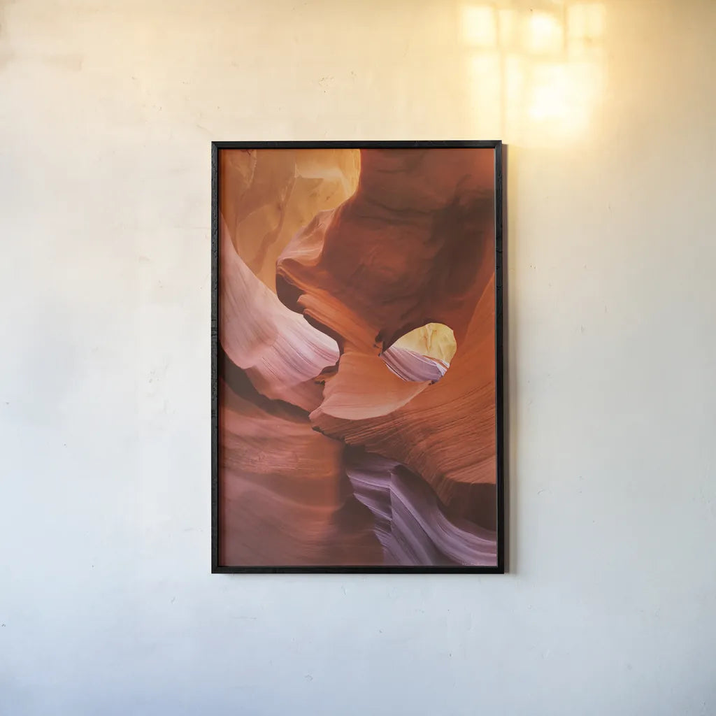 Lower Antelope Canyon IV by Alan Majchrowicz. shown as a paper print in a black flame. Available as a archival giclee rolled canvas, fine art paper, or poster print. SKU 53273h.