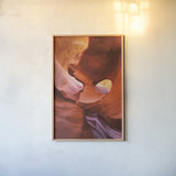 Lower Antelope Canyon IV by Alan Majchrowicz. shown as a paper print in a natural frame. Available as a archival giclee rolled canvas, fine art paper, or poster print. SKU 53273h.
