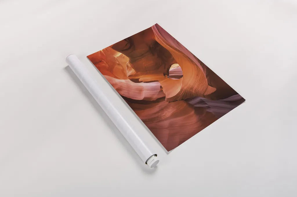 Lower Antelope Canyon IX by Alan Majchrowicz. shown as a rolled paper print. Available as archival giclee rolled canvas, fine art paper, or poster print. SKU 53278h.