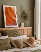 Lower Antelope Canyon VII by Alan Majchrowicz. shown as a paper print in a natural frame. Available as a archival giclee rolled canvas, fine art paper, or poster print. SKU 53276h.