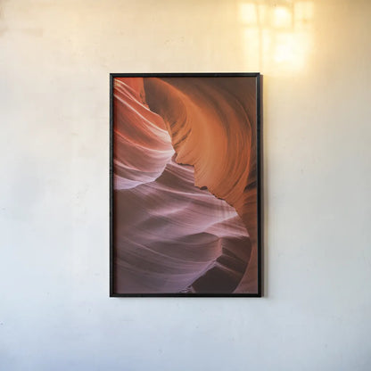 Lower Antelope Canyon VIII by Alan Majchrowicz. shown as a paper print in a black flame. Available as a archival giclee rolled canvas, fine art paper, or poster print. SKU 53277h.