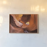 Lower Antelope Canyon X by Alan Majchrowicz. shown as a paper print in a natural frame. Available as a archival giclee rolled canvas, fine art paper, or poster print. SKU 53279i.