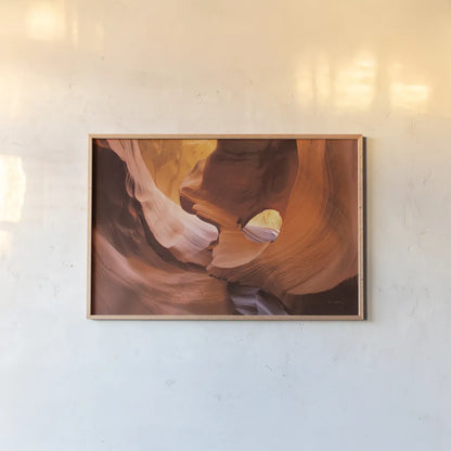 Lower Antelope Canyon X by Alan Majchrowicz. shown as a paper print in a natural frame. Available as a archival giclee rolled canvas, fine art paper, or poster print. SKU 53279i.