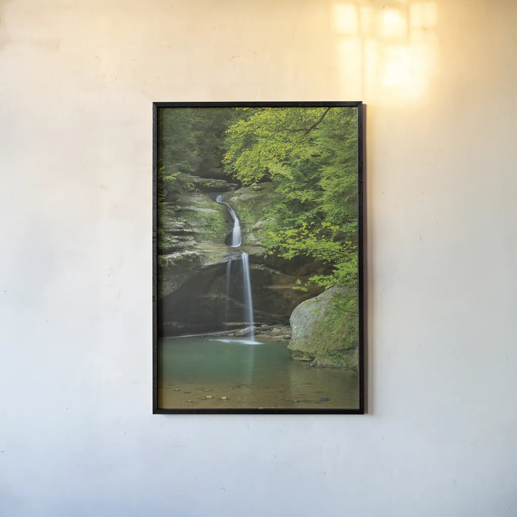 Lower Falls Old Mans Cave by Alan Majchrowicz. shown as a paper print in a black flame. Available as a archival giclee rolled canvas, fine art paper, or poster print. SKU 50160h.