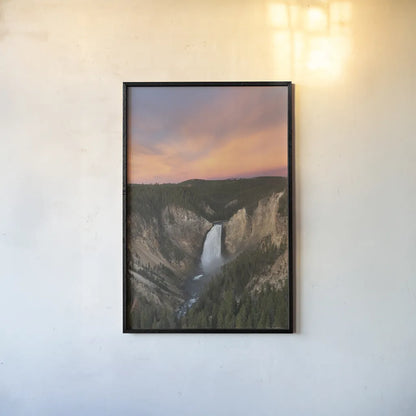 Lower Falls of the Yellowstone River II by Alan Majchrowicz. shown as a paper print in a black flame. Available as a archival giclee rolled canvas, fine art paper, or poster print. SKU 80842h.