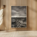 Makoshika Badlands by Alan Majchrowicz. shown as over sized large wall art. Available as an archival giclee rolled canvas, fine art paper, or poster print. SKU 88890h.