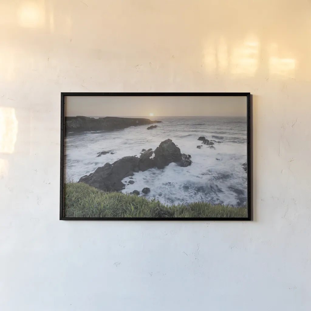 Mendocino Coast by Alan Majchrowicz. shown as a paper print in a black flame. Available as a archival giclee rolled canvas, fine art paper, or poster print. SKU 36197i.