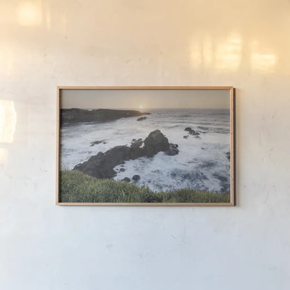 Mendocino Coast by Alan Majchrowicz. shown as a paper print in a natural frame. Available as a archival giclee rolled canvas, fine art paper, or poster print. SKU 36197i.