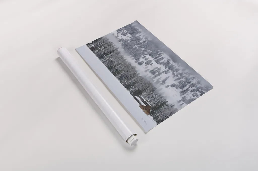 Methow Valley Barn by Alan Majchrowicz. shown as a rolled paper print. Available as archival giclee rolled canvas, fine art paper, or poster print. SKU 60629i.