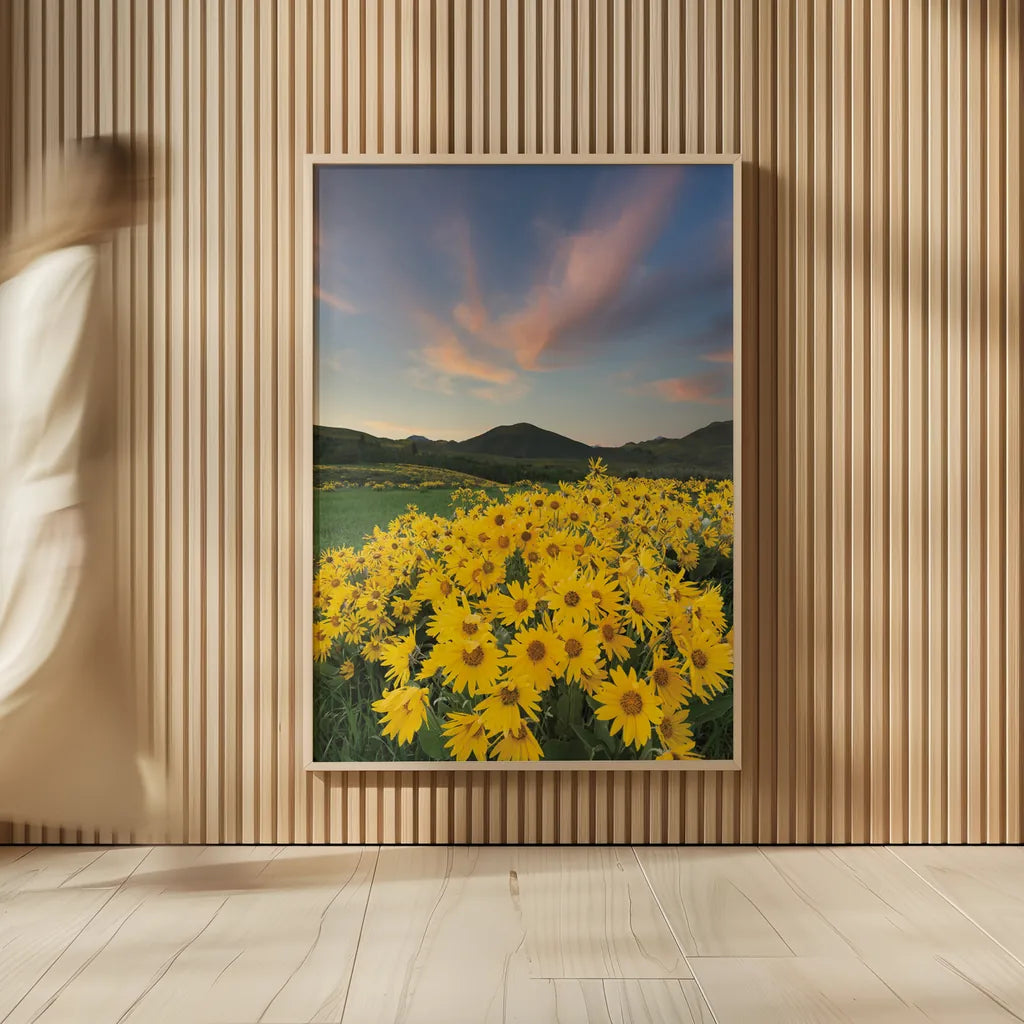 Methow Valley Wildflowers I by Alan Majchrowicz. shown as over sized large wall art. Available as an archival giclee rolled canvas, fine art paper, or poster print. SKU 33790h.