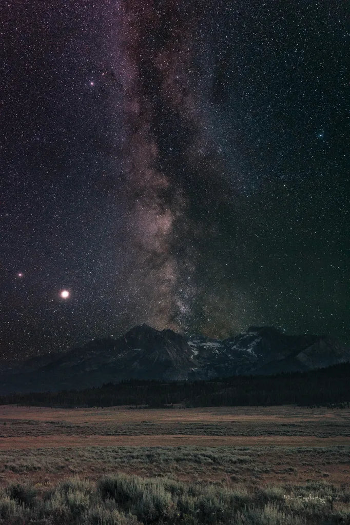 Milky Way in Sawtooth Mountains by Alan Majchrowicz. SKU 68097h. Archival Giclee Fine art print for wall decor.