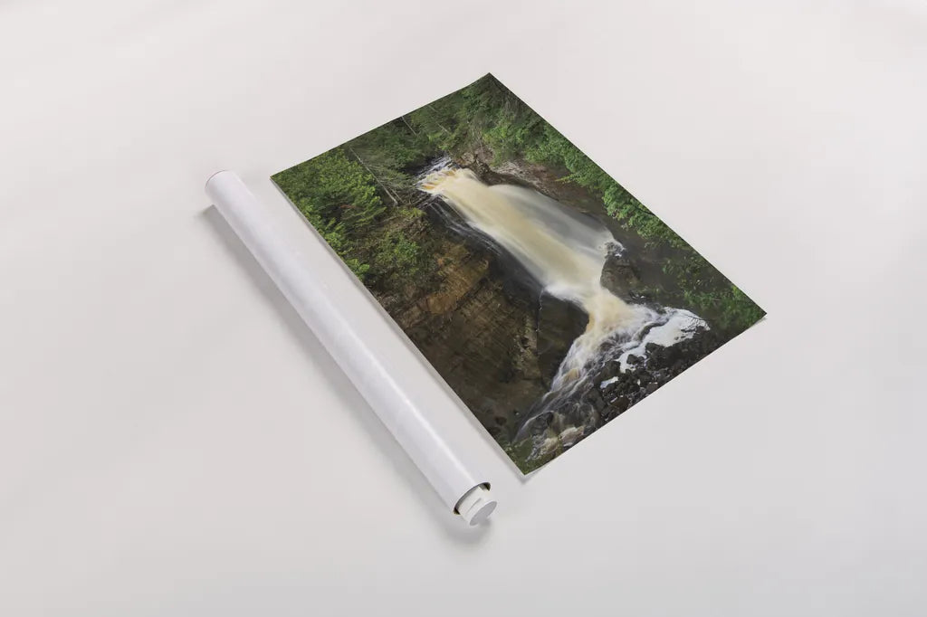 Miners Falls Michigan by Alan Majchrowicz. shown as a rolled paper print. Available as archival giclee rolled canvas, fine art paper, or poster print. SKU 50165h.