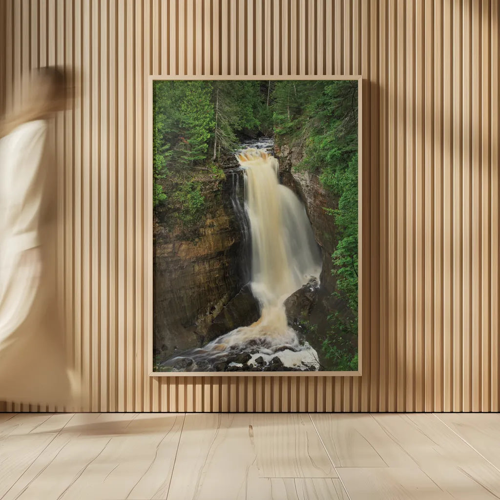 Miners Falls Michigan by Alan Majchrowicz. shown as over sized large wall art. Available as an archival giclee rolled canvas, fine art paper, or poster print. SKU 50165h.