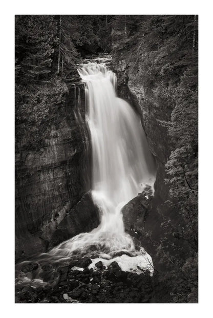Miners Falls Michigan BW by Alan Majchrowicz. SKU 50166h. Archival Giclee Fine art print for wall decor.