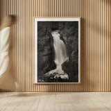 Miners Falls Michigan BW by Alan Majchrowicz. shown as over sized large wall art. Available as an archival giclee rolled canvas, fine art paper, or poster print. SKU 50166h.