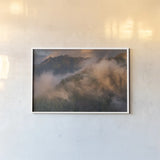 Misty North Cascades by Alan Majchrowicz. shown as a paper print in a white frame. Available as a archival giclee rolled canvas, fine art paper, or poster print. SKU 84032i.