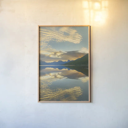 Montana Sunrise by Alan Majchrowicz. shown as a paper print in a natural frame. Available as a archival giclee rolled canvas, fine art paper, or poster print. SKU 68098h.